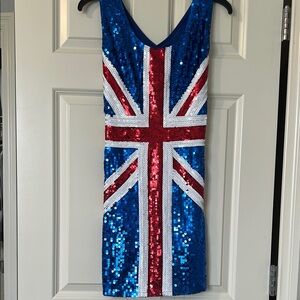 Sparkling Union Jack Sequin Dress